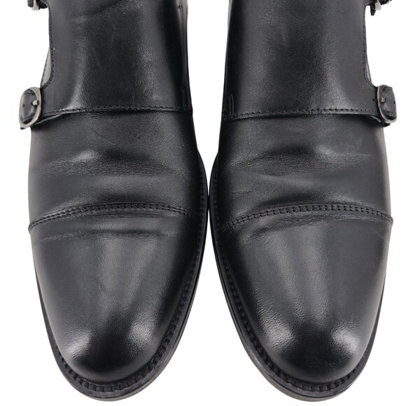 To Boot New York Adam Derrick Italy Men's 10.5 Black Leather Monk Strap Loafers - Picture 9 of 10